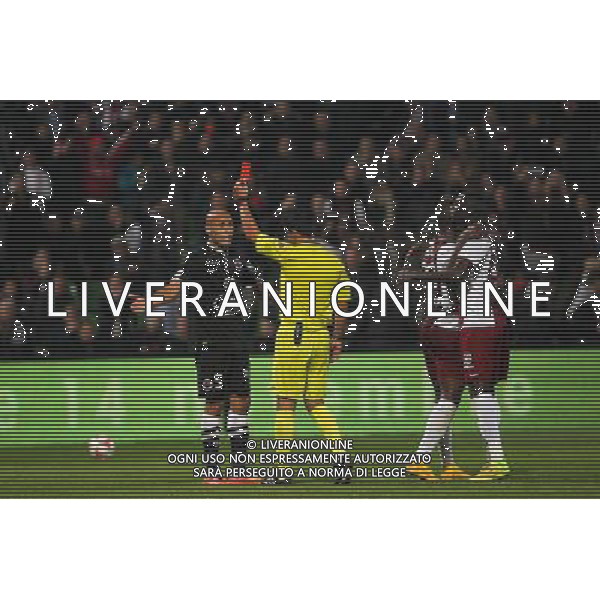 Carton rouge Ala eddine YAHIA - 01.11.2014 - Metz / Caen - 12eme journee de Ligue 1 - Photo : Fred Marvaux / Icon Sport ag aldo liverani sas only italy