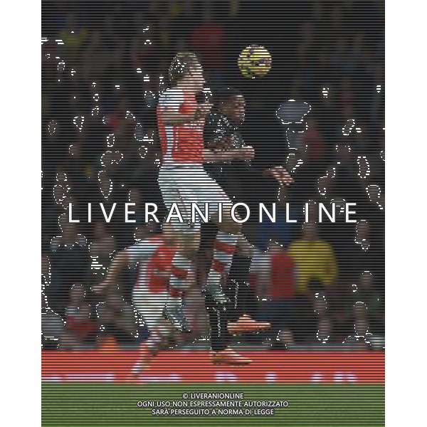 BurnleyÕs Nathaniel Chalobah battles with Arsenal\'s Nacho Monreal Photographer Ian Cook/CameraSport Football - Barclays Premiership - Arsenal v Burnley - Saturday 1st November 2014 - Emirates Stadium - London © CameraSport - 43 Linden Ave. Countesthorpe. Leicester. England. LE8 5PG - Tel: +44 (0) 116 277 4147 - admin@camerasport.com - www.camerasport.com AG ALDO LIVERANI SAS ONLY ITALY