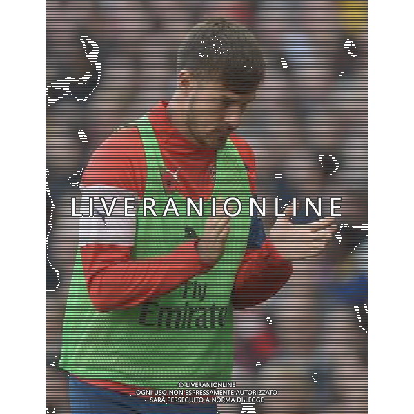 Arsenal\'s Aaron Ramsey during the pre-match warm-up Photographer Ian Cook/CameraSport Football - Barclays Premiership - Arsenal v Burnley - Saturday 1st November 2014 - Emirates Stadium - London © CameraSport - 43 Linden Ave. Countesthorpe. Leicester. England. LE8 5PG - Tel: +44 (0) 116 277 4147 - admin@camerasport.com - www.camerasport.com AG ALDO LIVERANI SAS ONLY ITALY