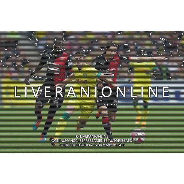 Jordan VERETOUT / Vincent PAJOT - 02.11.2014 - Nantes / Rennes - 12eme journee de Ligue 1 Photo : Vincent MICHEL / Icon Sport AG ALDO LIVERANI SAS ONLY ITALY