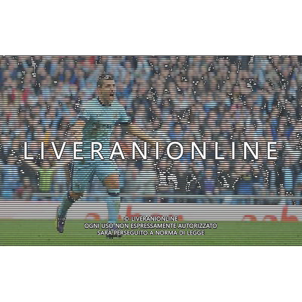 Manchester City\'s Sergio AgŸero celebrates scoring his team\'s first goal Photographer Dave Howarth/CameraSport Football - Barclays Premiership - Manchester City v Manchester United - Sunday 2nd November 2014 - Etihad Stdium - Manchester © CameraSport - 43 Linden Ave. Countesthorpe. Leicester. England. LE8 5PG - Tel: +44 (0) 116 277 4147 - admin@camerasport.com - www.camerasport.com AG ALDO LIVERANI SAS ONLY ITALY