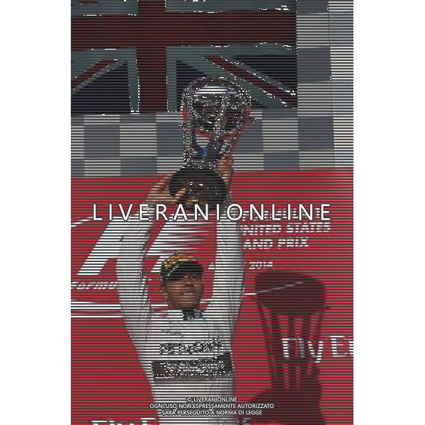 1st place Lewis Hamilton (GBR) Mercedes AMG F1. 02.11.2014. Formula 1 World Championship, Rd 17, United States Grand Prix, Austin, Texas, USA, Race Day. /AGENZIA ALDO LIVERANI SAS - ITALY ONLY - EDITORIAL USE ONLY