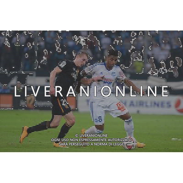 Benjamin BOURIGEAUD / Mario LEMINA - 02.11.2014 - Marseille / Lens - 12eme journee de Ligue 1 - Photo : Gaston Petrelli / Icon Sport AG ALDO LIVERANI SAS ONLY ITALY