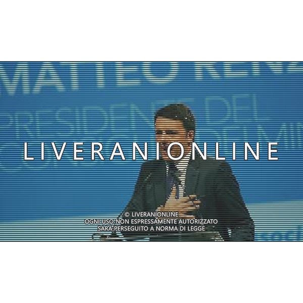 La visita del Premier Matteo Renzi all\'assemblea annuale dell\'AIB presso la ditta Palazzoli a Brescia 03 Novembre 2014 ©Fotolive Christian Penocchio/AGENZIA ALDO LIVERANI SAS