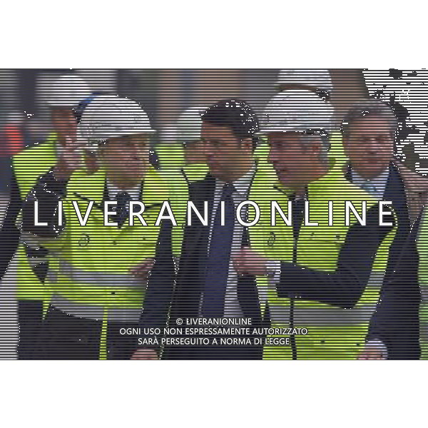 La visita del Premier Matteo Renzi all\'italcementi a Brescia 03 Novembre 2014 ©Fotolive Fabrizio Cattina/AGENZIA ALDO LIVERANI SAS 
