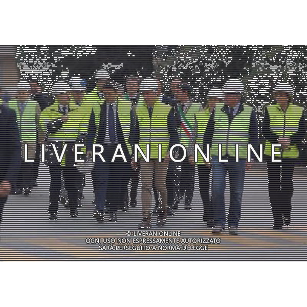 La visita del Premier Matteo Renzi all\'italcementi a Brescia 03 Novembre 2014 ©Fotolive Fabrizio Cattina/AGENZIA ALDO LIVERANI SAS 