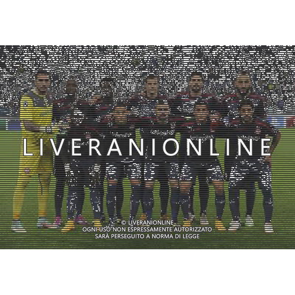 UEFA Champions League 2014/2015 Gruppo A Torino - 04.11.2014 Juventus-Olympiacos Nella Foto:Olympiakos Squadra Formazione Roberto,Maniatis,Botia,Milivojevic,Afellay,Mitroglou,N\'Dinga,Dominguez,Elabdellaoui,Abidal,Masuaku /Ph.Vitez-Ag. Aldo Liverani
