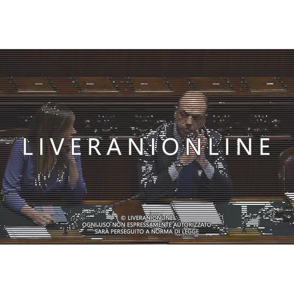 Mozione di sfiducia nei confronti del ministro degll\'Interno Alfano, per gli scontri tra polizia, operai delle Acciaierie di Terni e sindacalisti Camera dei Deputati Roma 05 novembre 2014 nella foto con Maria Elena Boschi ©Corradetti/AGENZIA ALDO LIVERANI SAS