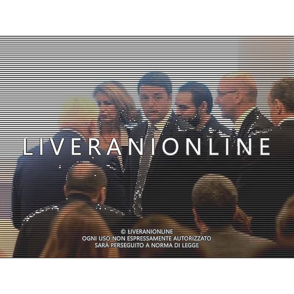 Il Presidente del Consiglio Matteo Renzi in visita a Vimercate Azienda Alcatel - Milano 06 novembre 2014 ©gazzaniga/AGENZIA ALDO LIVERANI SAS