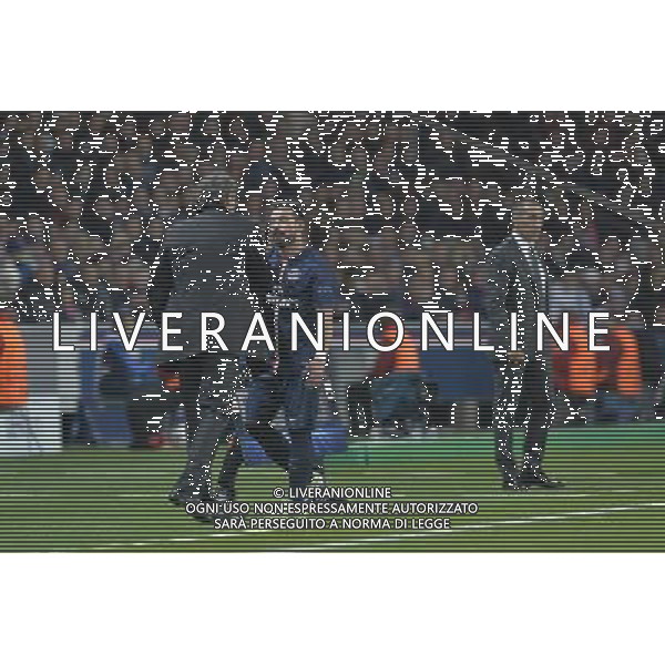 Laurent Blanc / Ezequiel Lavezzi - 05.11.2014 - Paris Saint Germain / Apoel Nicosie - Champions League Photo : Aurelien Meunier / Icon Sport AG ALDO LIVERANI SAS ONLY ITALY