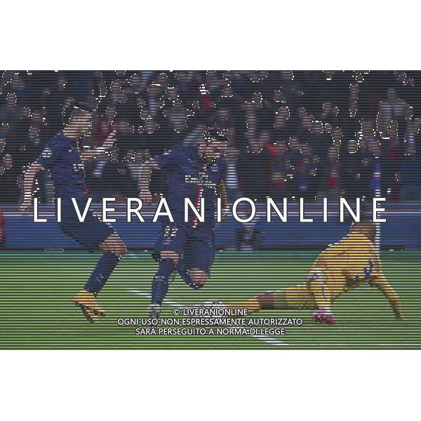 Thiago MOTTA / Ezequiel LAVAZZI / Joao GUILHERME - 05.11.2014 - Paris Saint Germain / Apoel Nicosie - Champions League Photo : Winterpress / Icon Sportw AG ALDO LIVERANI SAS ONLY ITALY