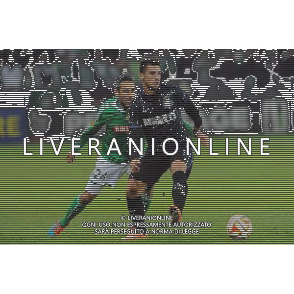 Loic PERRIN / Federico BONAZZOLI - 06.11.2014 - Saint Etienne / Inter Milan - Europa League Photo : Jean Paul Thomas / Icon Sport /AGENZIA ALDO LIVERANI SAS - ITALY ONLY - EDITORIAL USE ONLY