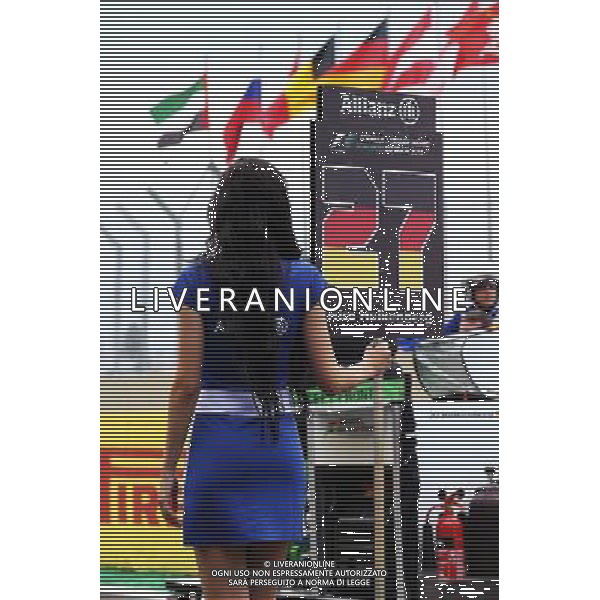 Grid girl. 09.11.2014. Formula 1 World Championship, Rd 18, Brazilian Grand Prix, Sao Paulo, Brazil, Race Day. - www.xpbimages.com, EMail: requests@xpbimages.com - copy of publication required for printed pictures. Every used picture is fee-liable. © Copyright: Batchelor / XPB Images /AGENZIA ALDO LIVERANI SAS - ITALY ONLY - EDITORIAL USE ONLY - Grand Prix Gp F1 Brasile gara