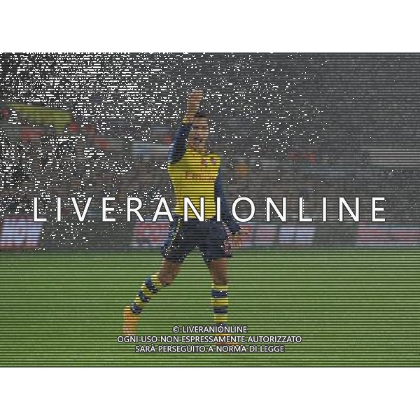 Arsenal\'s Alexis S‡nchez celebrates scoring his sides first goal Photographer Ian Cook/CameraSport Football - Barclays Premiership - Swansea City v Arsenal - Sunday 9th November 2014 - Liberty Stadium - Swansea © CameraSport - 43 Linden Ave. Countesthorpe. Leicester. England. LE8 5PG - Tel: +44 (0) 116 277 4147 - admin@camerasport.com - www.camerasport.com AG ALDO LIVERANI SAS ONLY ITALY