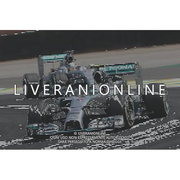 Nico Rosberg (GER) Mercedes AMG F1 W05 leads team mate Lewis Hamilton (GBR) Mercedes AMG F1 W05. 09.11.2014. Formula 1 World Championship, Rd 18, Brazilian Grand Prix, Sao Paulo, Brazil, Race Day. AG ALDO LIVERANI SAS ONLY ITALY