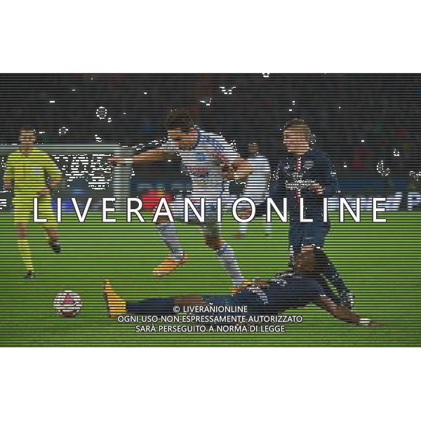 Florian THAUVIN / Serge AURIER / Marco VERRATTI - 09.11.2014 - Paris Saint Germain / Marseille - 13eme journee de Ligue 1 Photo : Dave Winter / Icon Sport AG ALDO LIVERANI SAS ONLY ITALY