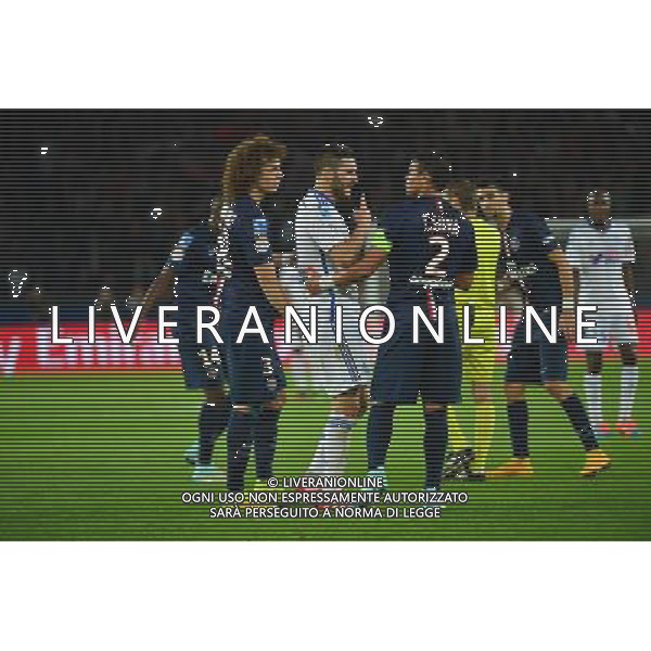 David LUIZ / Andre Pierre GIGNAC / Thiago SILVA - 09.11.2014 - Paris Saint Germain / Marseille - 13eme journee de Ligue 1 Photo : Dave Winter / Icon Sport AG ALDO LIVERANI SAS ONLY ITALY