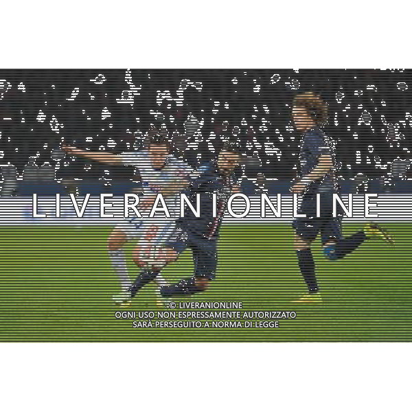 Ezequiel LAVEZZI / Florian THAUVIN / David LUIZ - 09.11.2014 - Paris Saint Germain / Marseille - 13eme journee de Ligue 1 Photo : Aurelien Meunier / Icon Sport AG ALDO LIVERANI SAS ONLY ITALY