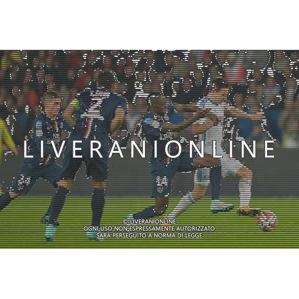 Blaise MATUIDI / Florian THAUVIN - 09.11.2014 - Paris Saint Germain / Marseille - 13eme journee de Ligue 1 Photo : Aurelien Meunier / Icon Sport AG ALDO LIVERANI SAS ONLY ITALY