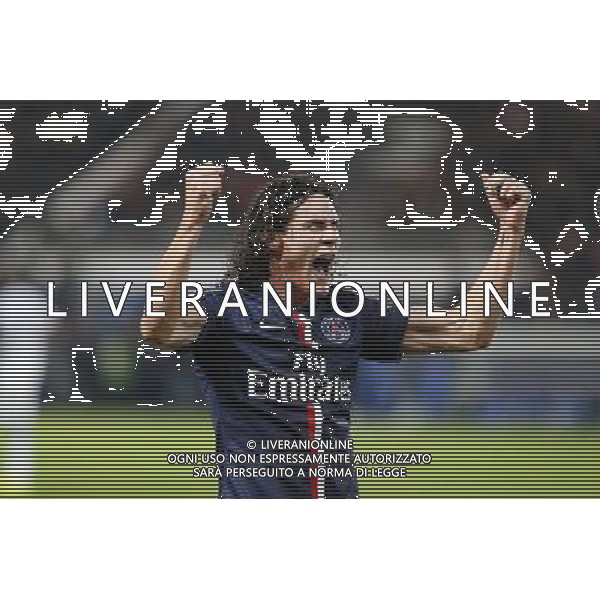 Joie PSG - Edinson CAVANI - 09.11.2014 - Paris Saint Germain / Marseille - 13eme journee de Ligue 1 Photo : Johnny Fidelin/ Icon Sport AG ALDO LIVERANI SAS ONLY ITALY