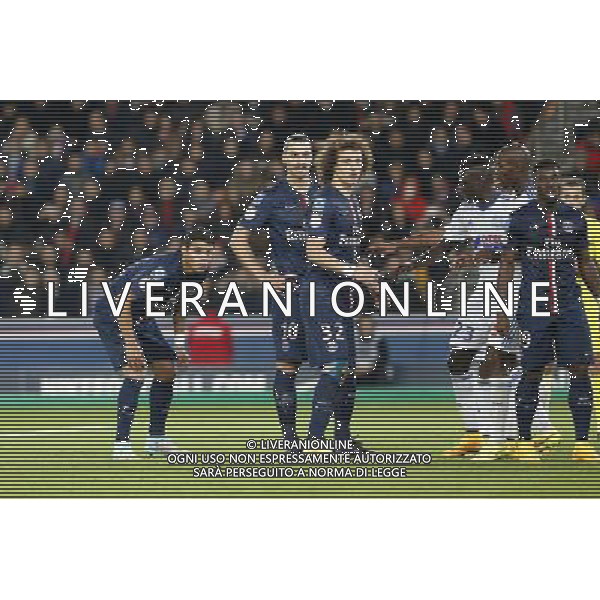 Thiago SILVA / Zlatan IBRAHIMOVIC / David LUIZ - 09.11.2014 - Paris Saint Germain / Marseille - 13eme journee de Ligue 1 Photo : Johnny Fidelin/ Icon Sport AG ALDO LIVERANI SAS ONLY ITALY