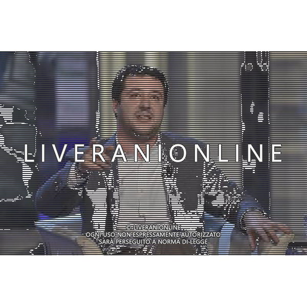 ROMA 10-11-2014 TRASMISSIONE TELEVISIVA PORTA A PORTA NELLA FOTO MATTEO SALVINI FOTO FABRIZIO CORRADETTI-AG ALDO LIVERANI SAS 