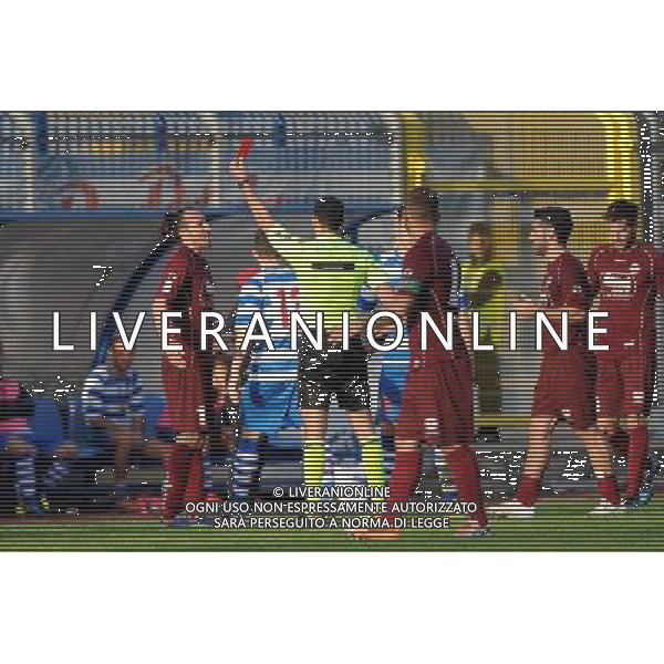 Busto Arsizio (VA) 16-11-2014 Stadio Carlo Speroni Campionato Lega PRO girone A - 13¡ giornata Pro Patria vs Arezzo nella foto Millesi espulso foto Roberto Garavaglia - ag. Aldo Liverani sas