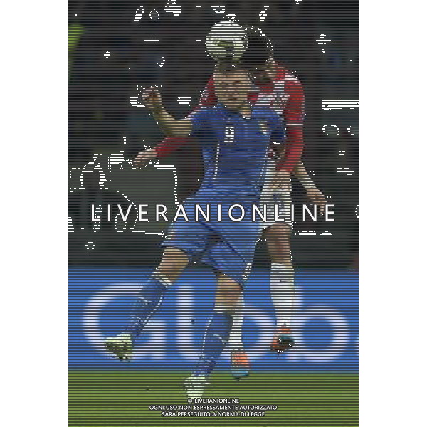 Qualificazioni ai Campionati Europei di Calcio UEFA Francia 2016 Gruppo H Milano - 16.11.2014 Italia-Croazia Nella Foto:immobile corluka /Ph.Vitez-Ag. Aldo Liverani