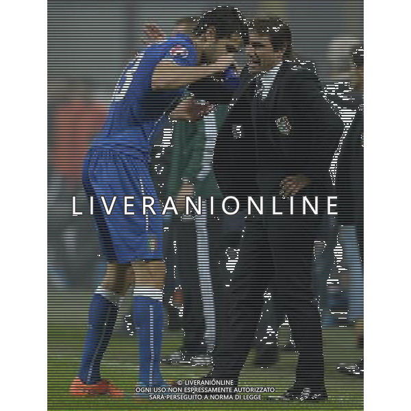 Qualificazioni ai Campionati Europei di Calcio UEFA Francia 2016 Gruppo H Milano - 16.11.2014 Italia-Croazia Nella Foto:Conte Antonio-Ranocchia Andrea /Ph.Vitez-Ag. Aldo Liverani