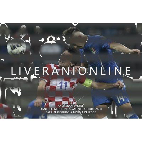 Qualificazioni ai Campionati Europei di Calcio UEFA Francia 2016 Gruppo H Milano - 16.11.2014 Italia-Croazia Nella Foto:El Shaarawy Stephan-Srna Darijo /Ph.Vitez-Ag. Aldo Liverani