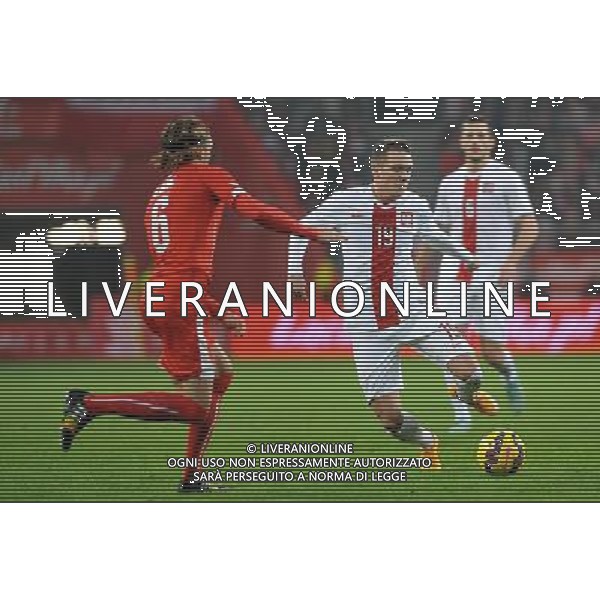 2014.11.18 WROCLAW PILKA NOZNA REPREZENTACJA MECZ TOWARZYSKI FOOTBALL POLAND FRIENDLY GAME POLAND - SCHWICERLAND POLSKA - SZWAJCARIA N/Z MICHAEL LANG, PIOTR ZIELINSKI FOTO RAFAL RUSEK / PRESSFOCUS / NEWSPIX.PL --- Newspix.pl AG ALDO LIVERANI SAS ONLY ITALY *** Local Caption *** www.newspix.pl mail us: info@newspix.pl call us: 0048 022 23 22 222 --- Polish Picture Agency by Ringier Axel Springer Poland