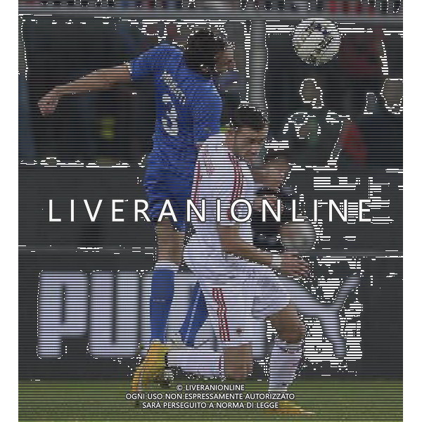 Amichevole Genova - 18.11.2014 Italia-Albania Nella Foto: emiliano morettii-cikalleshi /Ph.Vitez-Ag. Aldo Liverani