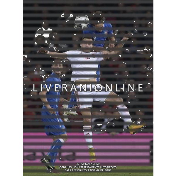 Amichevole Genova - 18.11.2014 Italia-Albania Nella Foto:morettii-cikalleshi /Ph.Vitez-Ag. Aldo Liverani