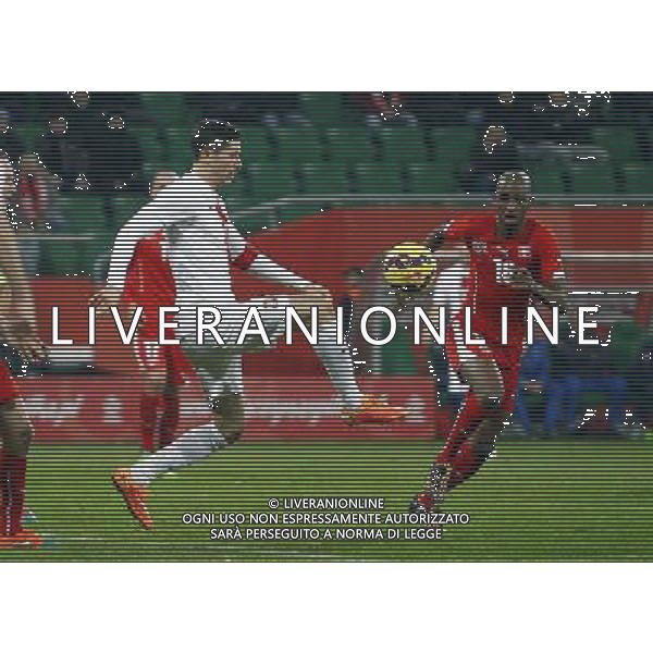 18.11.2014 - Wroclaw , Stadion Miejski / mecz towarzyski Polska (biale) - Szwajcaria (czerwone) / Friendy Game Poland - Switzerland n/z. Robert Lewandowski , Gelson Fernandes . Fot. Tomasz Wantula / EDYTOR.net / NEWSPIX.PL --- Newspix.pl AG ALDO LIVERANI SAS ONLY ITALY *** Local Caption *** www.newspix.pl mail us: info@newspix.pl call us: 0048 022 23 22 222 --- Polish Picture Agency by Ringier Axel Springer Poland