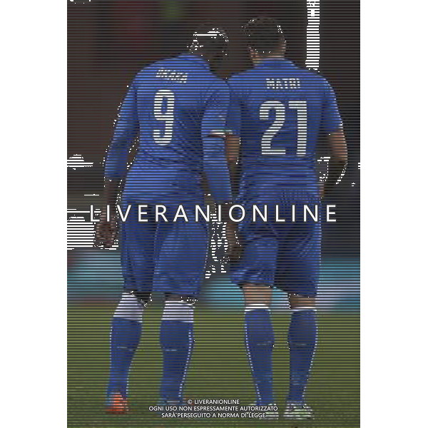 Amichevole Genova - 18.11.2014 Italia-Albania Nella Foto:Matri ALessandro-Okaka Stefano /Ph.Vitez-Ag. Aldo Liverani