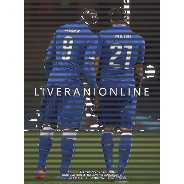 Amichevole Genova - 18.11.2014 Italia-Albania Nella Foto:Matri ALessandro-Okaka Stefano /Ph.Vitez-Ag. Aldo Liverani