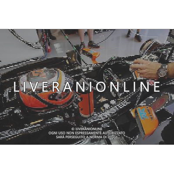 Nico Hulkenberg (GER) Sahara Force India F1 VJM07 in the pits. 21.11.2014. Formula 1 World Championship, Rd 19, Abu Dhabi Grand Prix, Yas Marina Circuit, Abu Dhabi, Practice Day. \' AG ALDO LIVERANI SAS ONLY ITALY