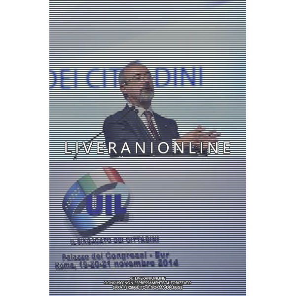 XVI Congresso Nazionale della UIL a Roma 21 novembre 2014 nella foto Carmelo Barbagallo ©Corradetti/Agenzia Aldo Liverani sas 