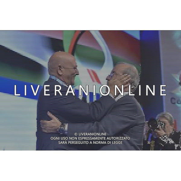XVI Congresso Nazionale della UIL a Roma 21 novembre 2014 nella foto Carmelo Barbagallo con Luigi Angeletti ©Corradetti/Agenzia Aldo Liverani sas 