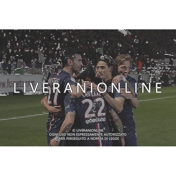 Joie Paris - Javier PASTORE / Edinson CAVANI / Ezequiel LAVEZZI - 21.11.2014 - Metz / Paris Saint Germain - 14eme journee de Ligue 1 Photo : Fred Marvaux / Icon Sport AG ALDO LIVERANI SAS ONLY ITALY