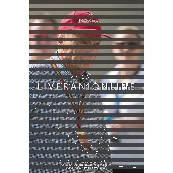 Niki Lauda (AUT) Mercedes Non-Executive Chairman. 22.11.2014. Formula 1 World Championship, Rd 19, Abu Dhabi Grand Prix, Yas Marina Circuit, Abu Dhabi, Qualifying Day. AG ALDO LIVERANI SAS ONLY ITALY
