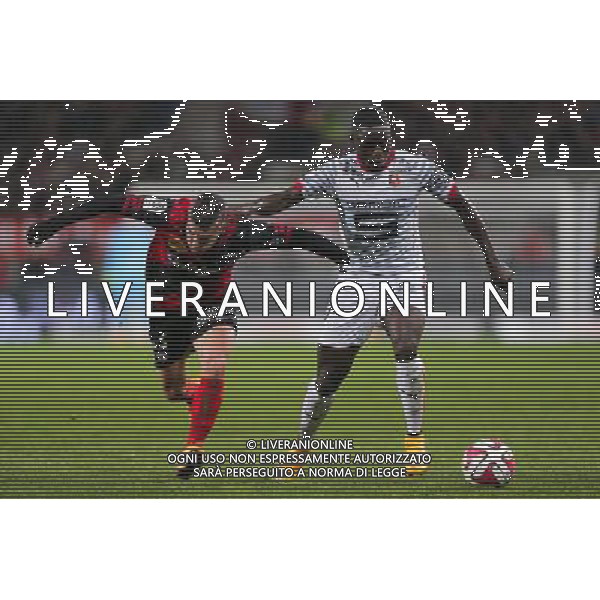 Paul Georges NTEP / Jeremy PIED - 22.11.2014 - Guingamp / Rennes - 14eme journee de Ligue 1 Photo : Vincent Michel / Icon Sport AG ALDO LIVERANI SAS ONLY ITALY
