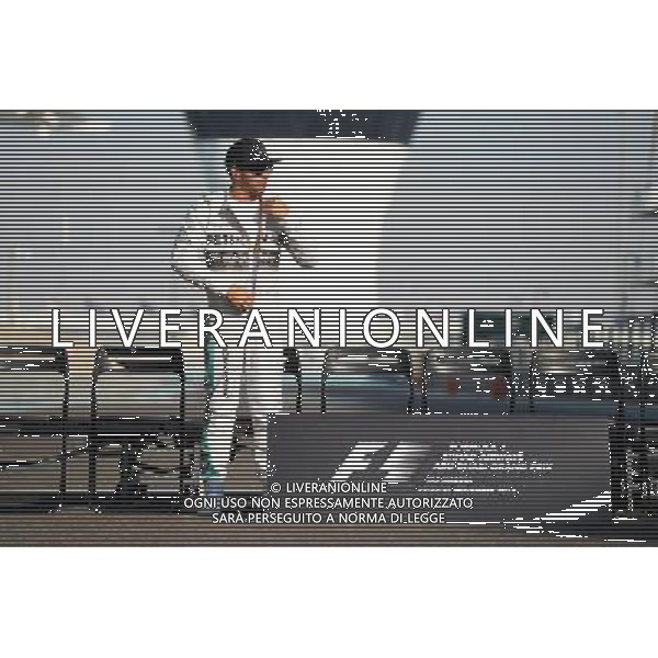 Lewis Hamilton (GBR) Mercedes AMG F1 at the end of season group photograph. 23.11.2014. Formula 1 World Championship, Rd 19, Abu Dhabi Grand Prix, Yas Marina Circuit, Abu Dhabi, Race Day. AG ALDO LIVERANI SAS ONLY ITALY