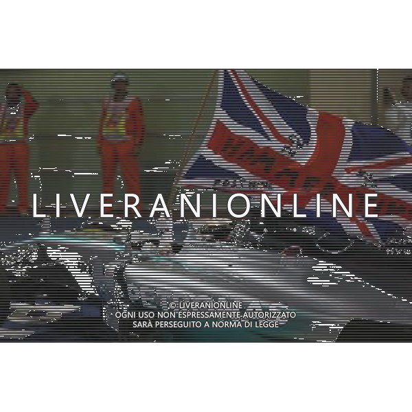 1st place and World Champion Lewis Hamilton (GBR) Mercedes AMG F1 W05. 23.11.2014. Formula 1 World Championship, Rd 19, Abu Dhabi Grand Prix, Yas Marina Circuit, Abu Dhabi, Race Day. AG ALDO LIVERANI SAS ONLY ITALY