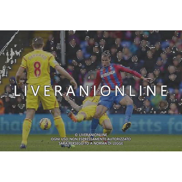 Liverpool\'s Martin Skrtel battles with Crystal Palace\'s Marouane Chamakh Photographer Craig Mercer/CameraSport Football - Barclays Premiership - Crystal Palace v Liverpool - Sunday 23rd November 2014 - Selhurst Park - London © CameraSport - 43 Linden Ave. Countesthorpe. Leicester. England. LE8 5PG - Tel: +44 (0) 116 277 4147 - admin@camerasport.com - www.camerasport.com AG ALDO LIVERANI SAS ONLY ITALY
