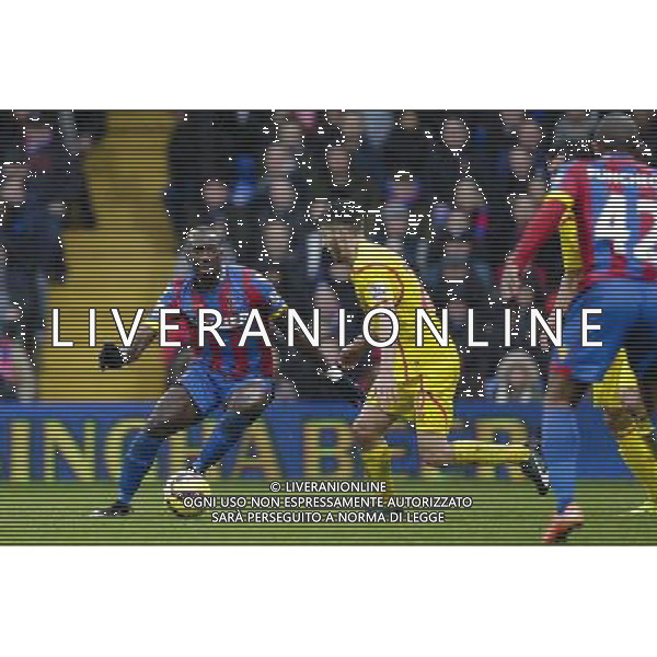Crystal Palace\'s Yannick Bolasie in action during todays match Photographer Craig Mercer/CameraSport Football - Barclays Premiership - Crystal Palace v Liverpool - Sunday 23rd November 2014 - Selhurst Park - London © CameraSport - 43 Linden Ave. Countesthorpe. Leicester. England. LE8 5PG - Tel: +44 (0) 116 277 4147 - admin@camerasport.com - www.camerasport.com AG ALDO LIVERANI SAS ONLY ITALY