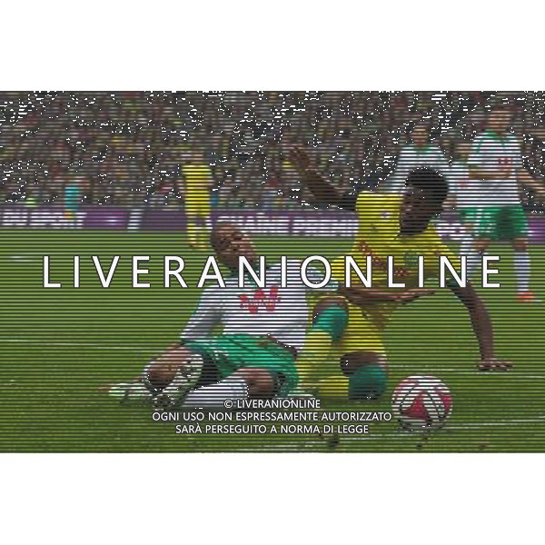 Kevin MONNET PAQUET / Georges Kevin NKOUDOU - 23.11.2014 - Nantes / Saint Etienne - 14eme journee de Ligue 1 Photo : Vincent Michel / Icon Sport AG ALDO LIVERANI SAS ONLY ITALY