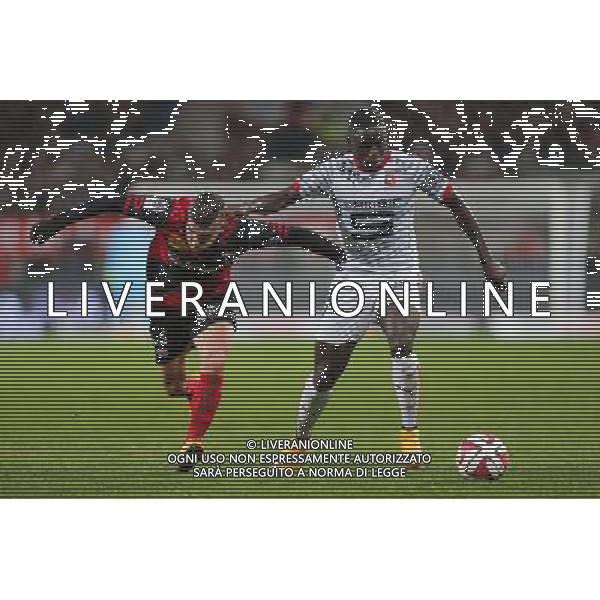 Paul Georges NTEP / Jeremy PIED - 22.11.2014 - Guingamp / Rennes - 14eme journee de Ligue 1 - Photo : Vincent Michel / Icon Sport AG ALDO LIVERANI SAS ONLY ITALY