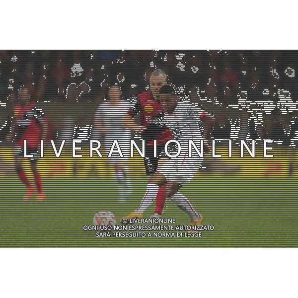 Steven MOREIRA / Lars JACOBSEN - 22.11.2014 - Guingamp / Rennes - 14eme journee de Ligue 1 - Photo : Vincent Michel / Icon Sport AG ALDO LIVERANI SAS ONLY ITALY