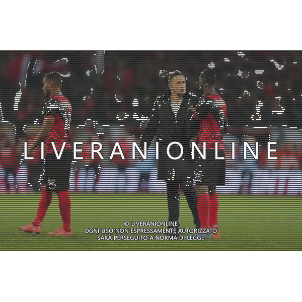 Philippe MONTANIER / Benjamin BROU ANGOUA - 22.11.2014 - Guingamp / Rennes - 14eme journee de Ligue 1 - Photo : Vincent Michel / Icon Sport AG ALDO LIVERANI SAS ONLY ITALY